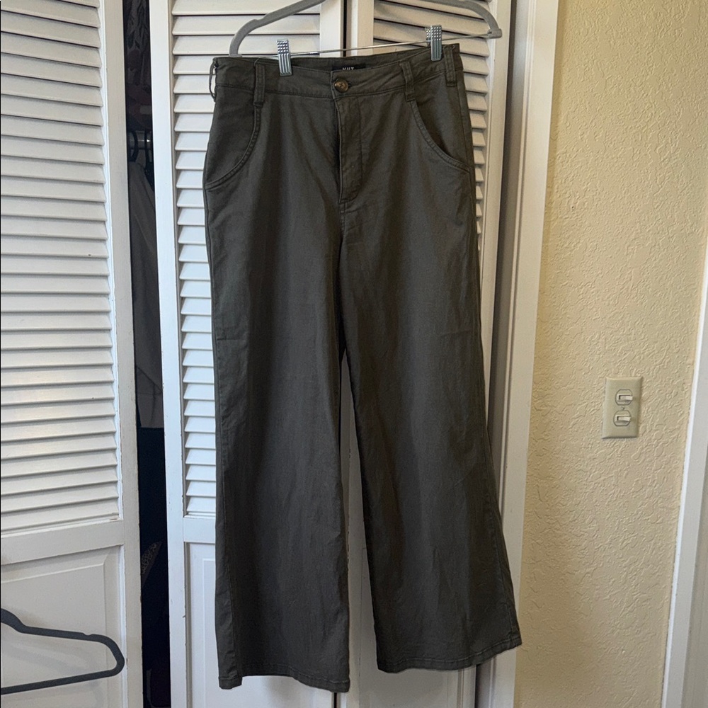 Wide Leg Olive Green Pants